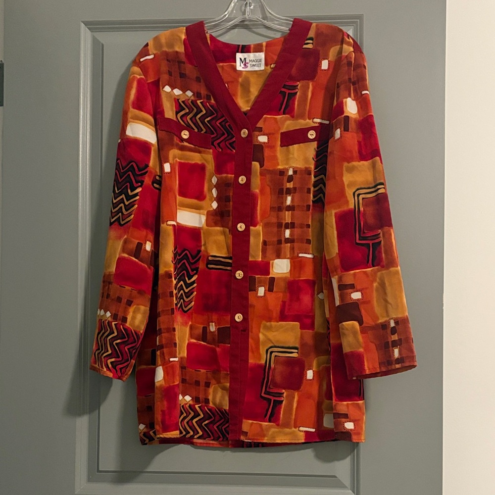 Colorful Geometric Button Down Shirt